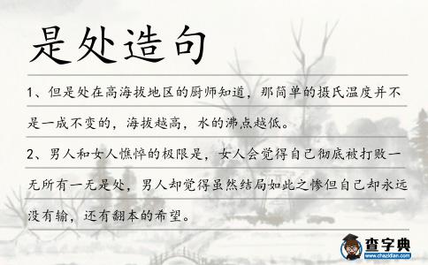 是處造句