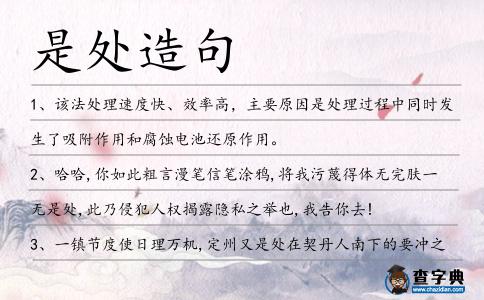 是處造句