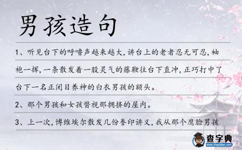 男孩造句