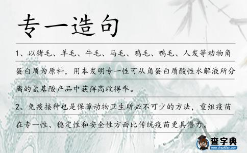 專一造句