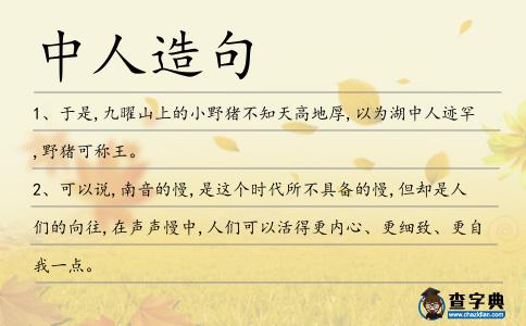 中人造句