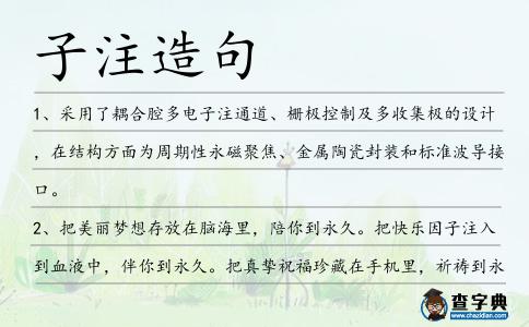 子注造句