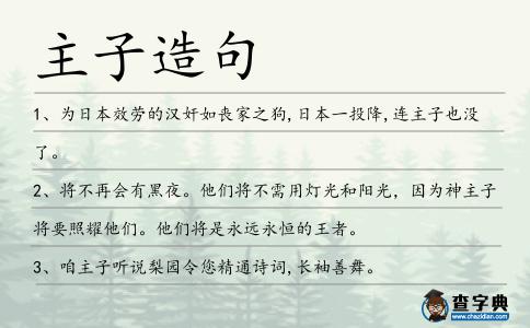 主子造句