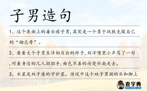 子男造句
