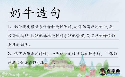 奶牛造句