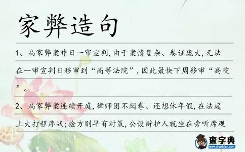 家弊造句