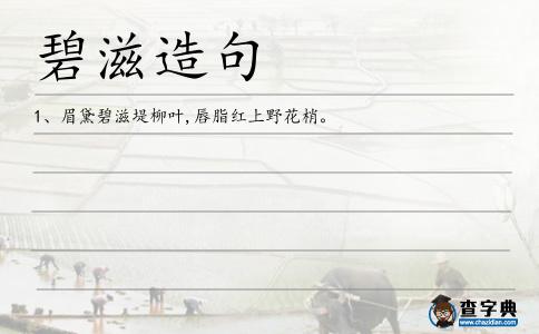 碧滋造句