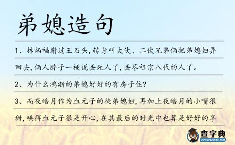 弟媳造句