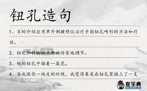 鈕孔造句