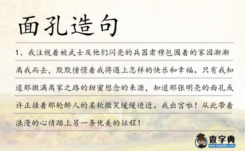 面孔造句