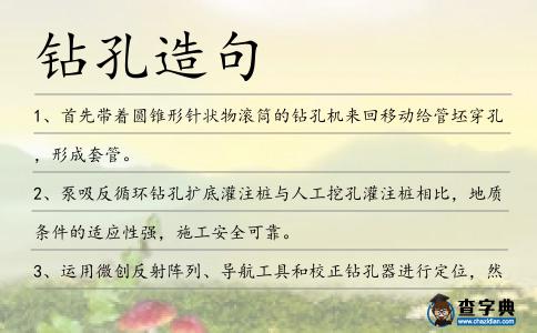 鉆孔造句