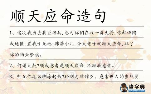 順天應命造句