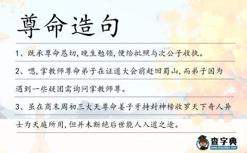尊命造句