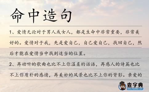 命中造句