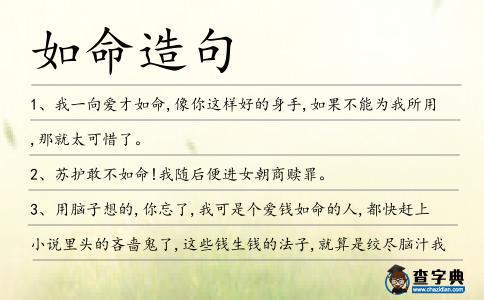 如命造句