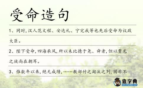 受命造句