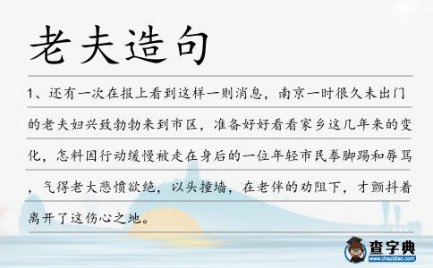 老夫造句