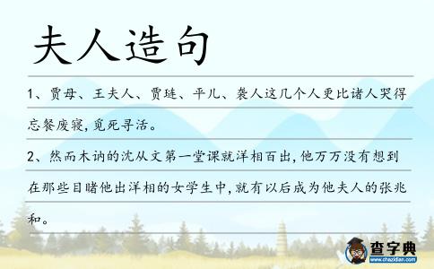 夫人造句