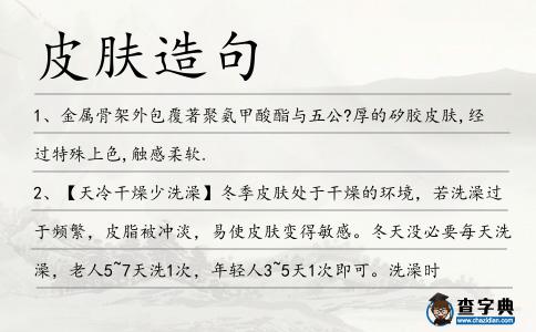 皮膚造句