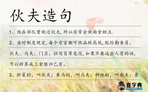 伙夫造句