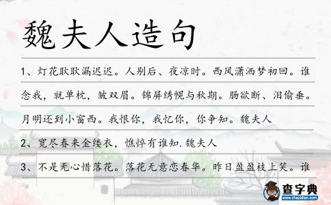 魏夫人造句