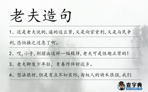老夫造句