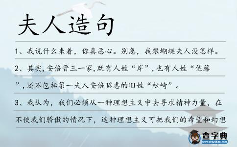 夫人造句
