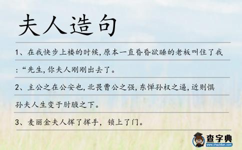 夫人造句