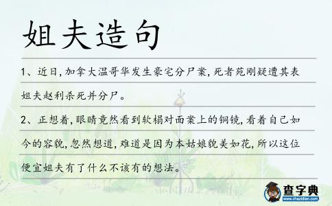 姐夫造句