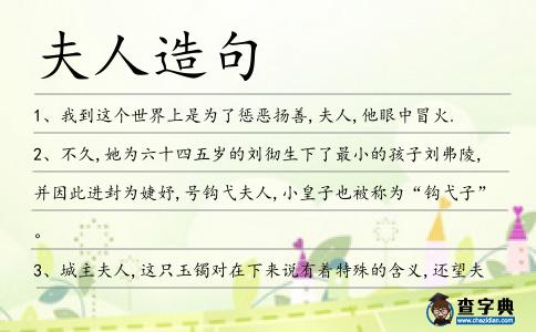夫人造句