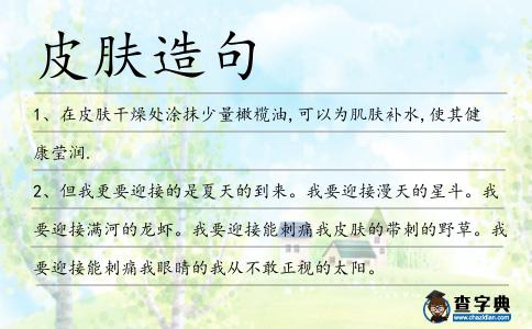 皮膚造句