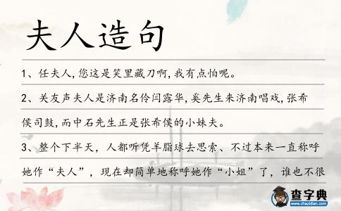 夫人造句