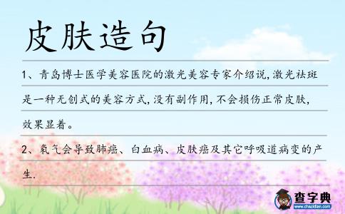皮膚造句
