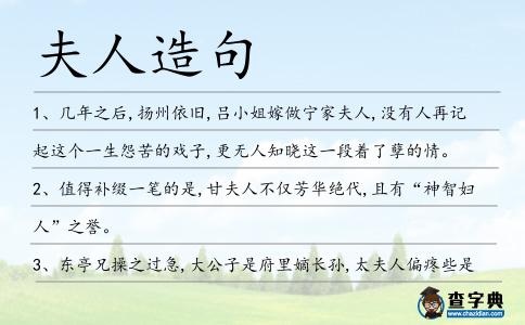 夫人造句
