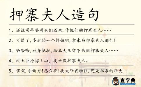 押寨夫人造句
