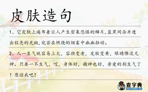 皮膚造句
