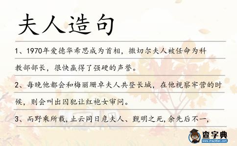 夫人造句