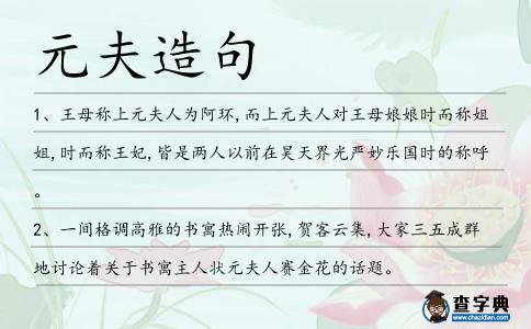 元夫造句
