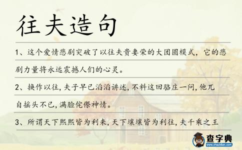 往夫造句