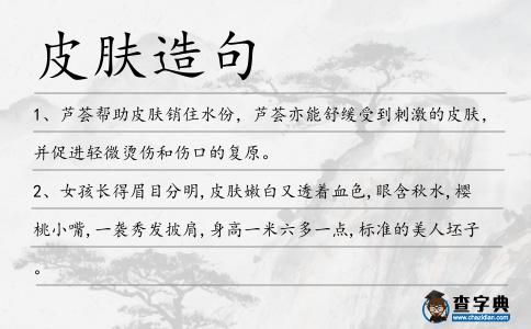 皮膚造句