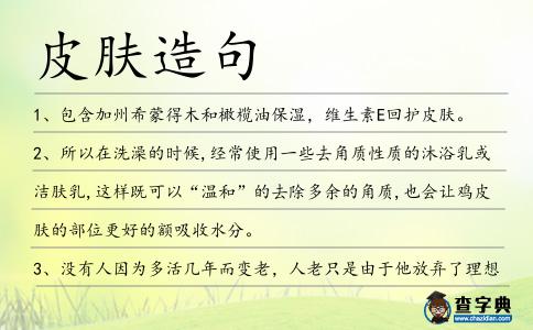 皮膚造句