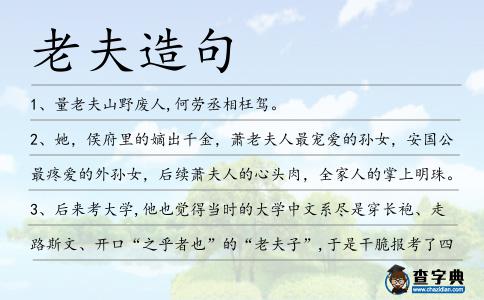 老夫造句
