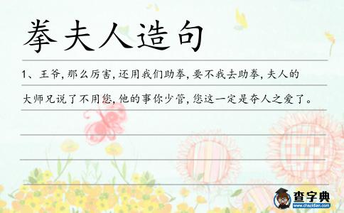 拳夫人造句