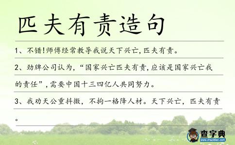 匹夫有責造句