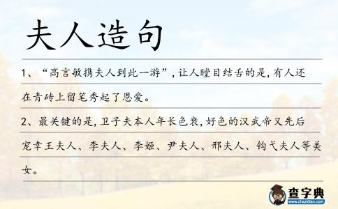 夫人造句