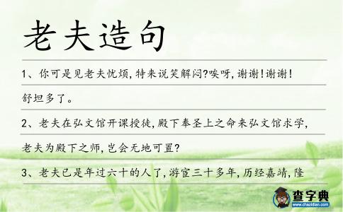 老夫造句