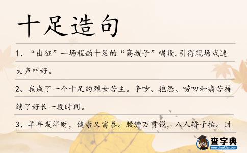 十足造句