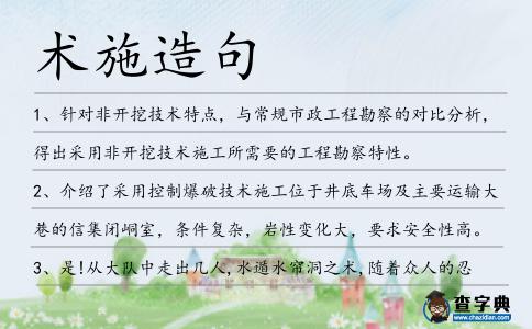 術施造句