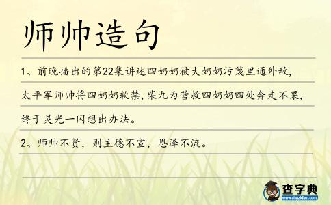 師帥造句
