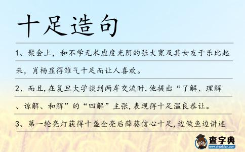 十足造句